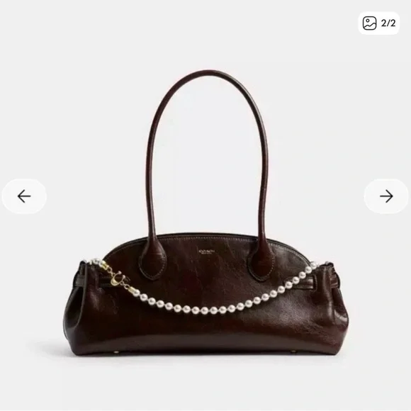 Coach Gold and White Pearl Bag Strap SHIPS TODAY - Picture 2 of 3